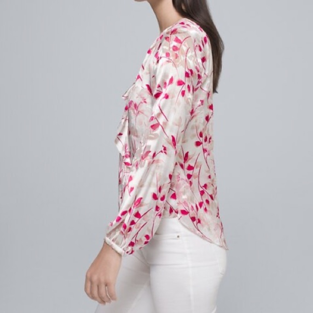 NEW WHBM Silk Floral Blouse - Picture 4 of 6
